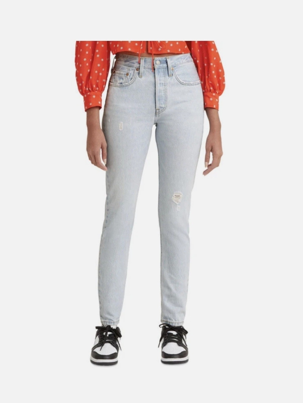 Light Wash High-Rise Skinny Jeans - Light Blue